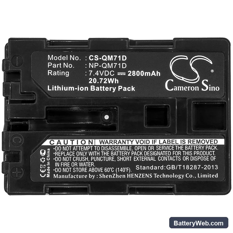 Sony DCR-TRV330 Replacement Battery, 7.4V, 2800mAh, Li-ion 5
