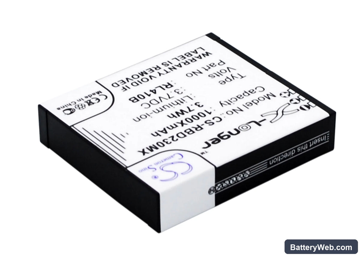 Rollei Actioncam 230 Replacement Battery, 3.7V, 1000mAh, Li-ion 3