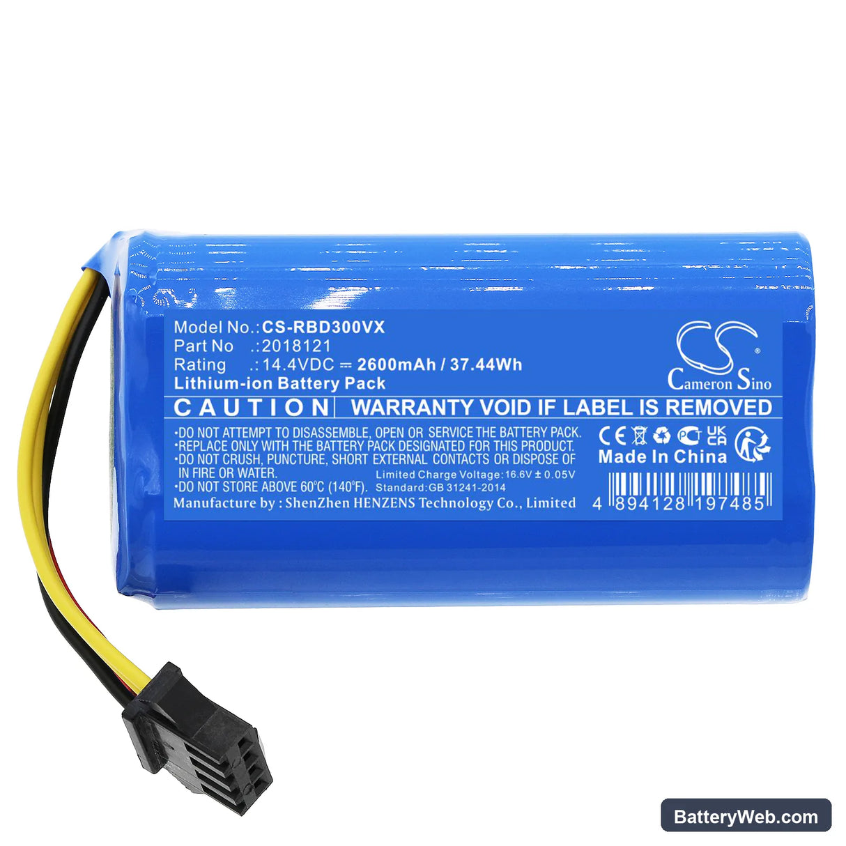 Excelvan D35 Replacement Battery, 14.4V, 2600mAh, Li-ion 3