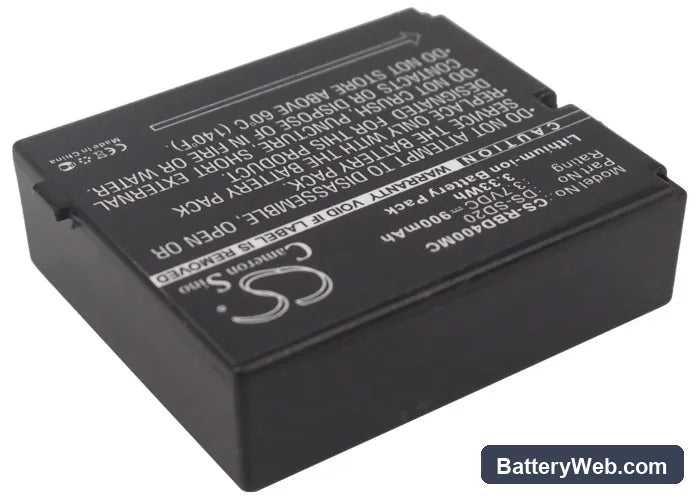 Rollei Bullet 3S Replacement Battery, 3.7V, 900mAh, Li-Polymer 2