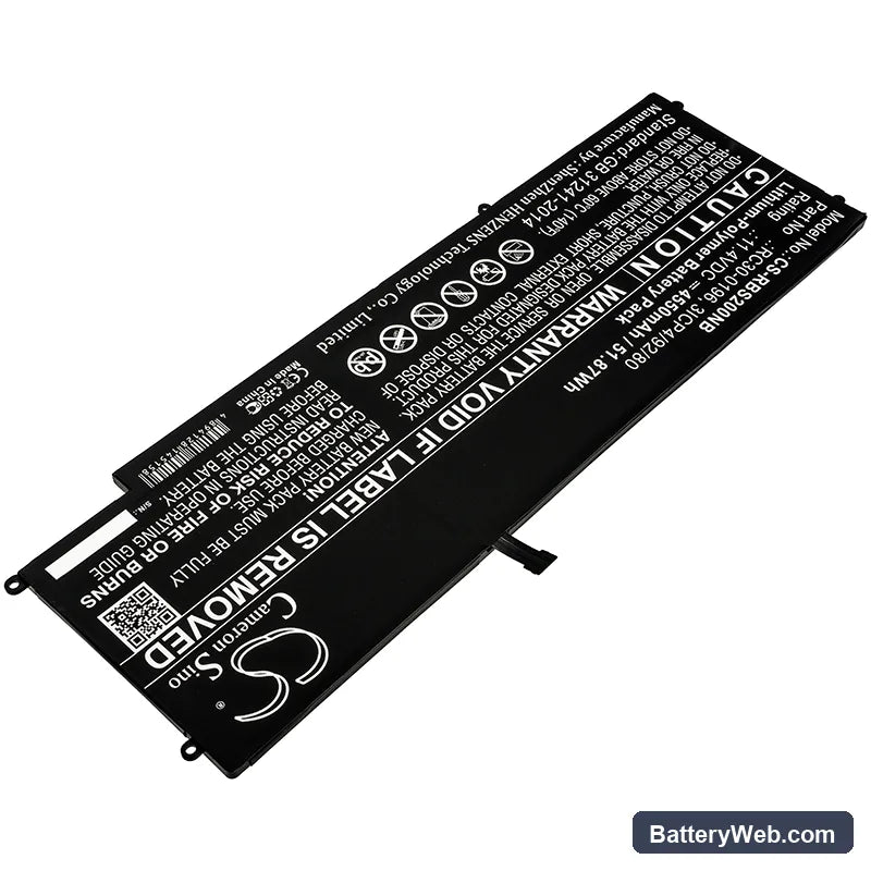 Razer Blade Stealth 2016 V2 Replacement Battery, 11.4V, 4550mAh, Li-Polymer 2