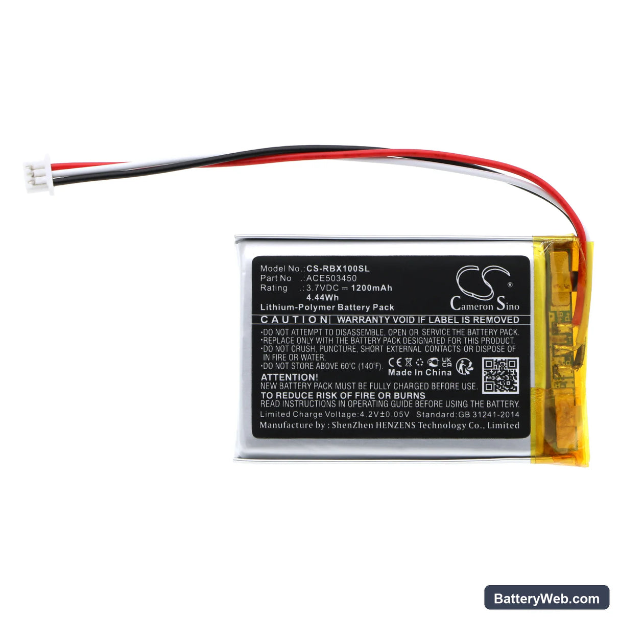 Razer Barracuda X Replacement Battery, 3.7V, 1200mAh, Li-Polymer 3
