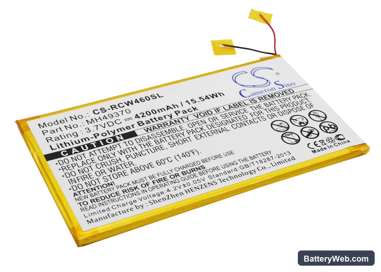 RCA RCT6203W46 Replacement Battery, 3.7V, 4200mAh, Li-Polymer 2