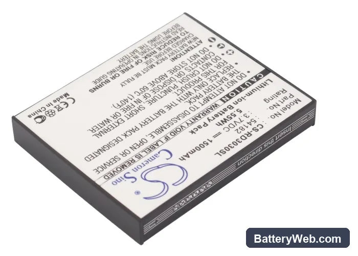 RCA Lyra X3000 Replacement Battery, 3.7V, 1500mAh, Li-ion 2