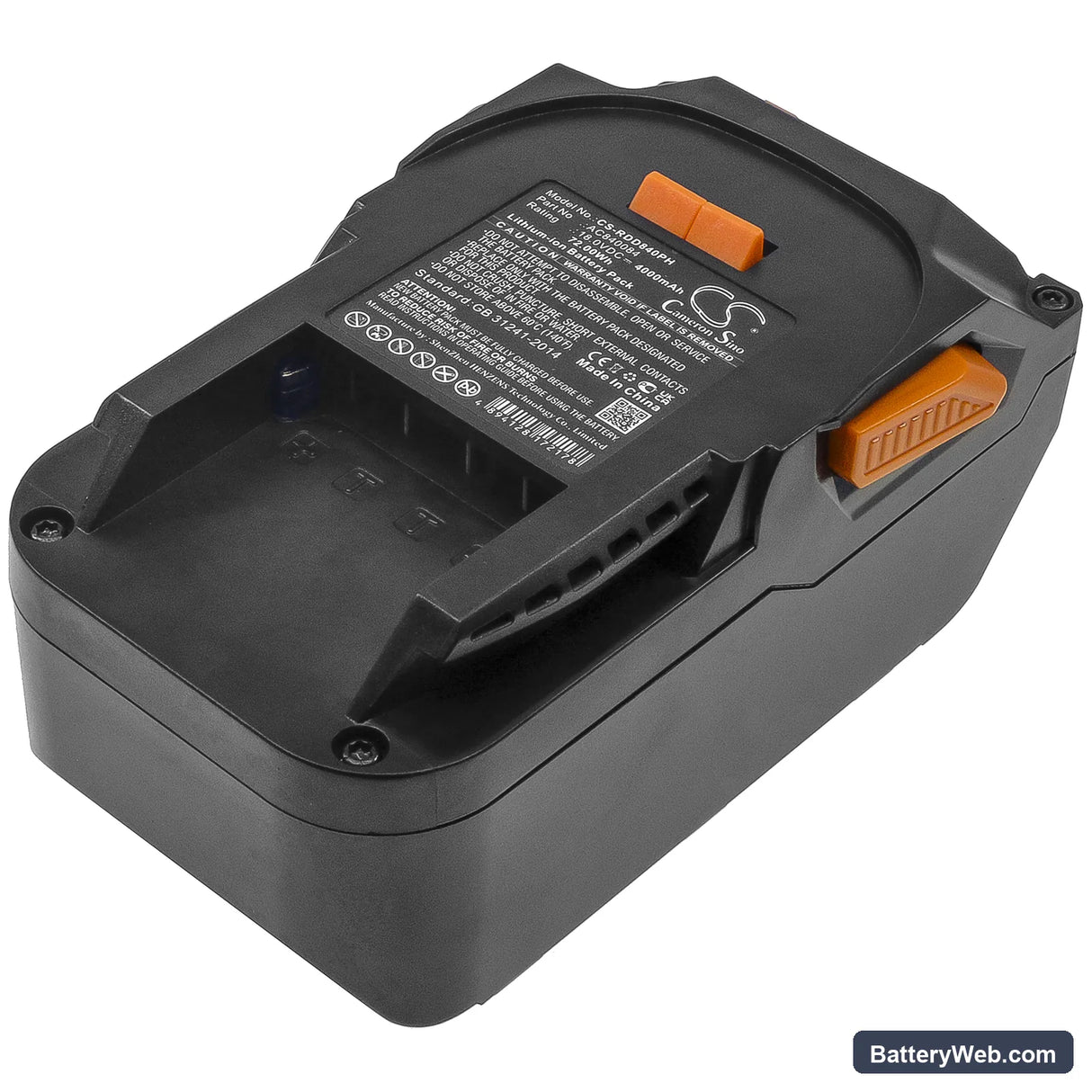 Ridgid 130383001 Replacement Battery, 18V, 4000mAh, Li-ion 2