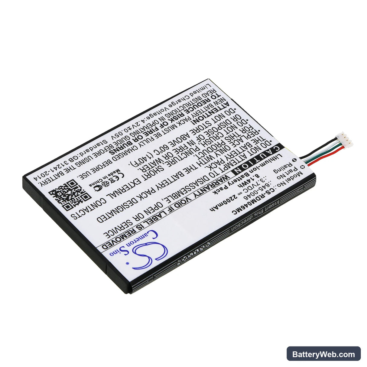 Red Digital Cinema REDmote Replacement Battery, 3.7V, 2200mAh, Li-ion 2
