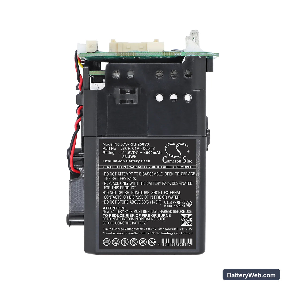 Roborock F25 Replacement Battery, 21.6V, 4000mAh, Li-ion 5