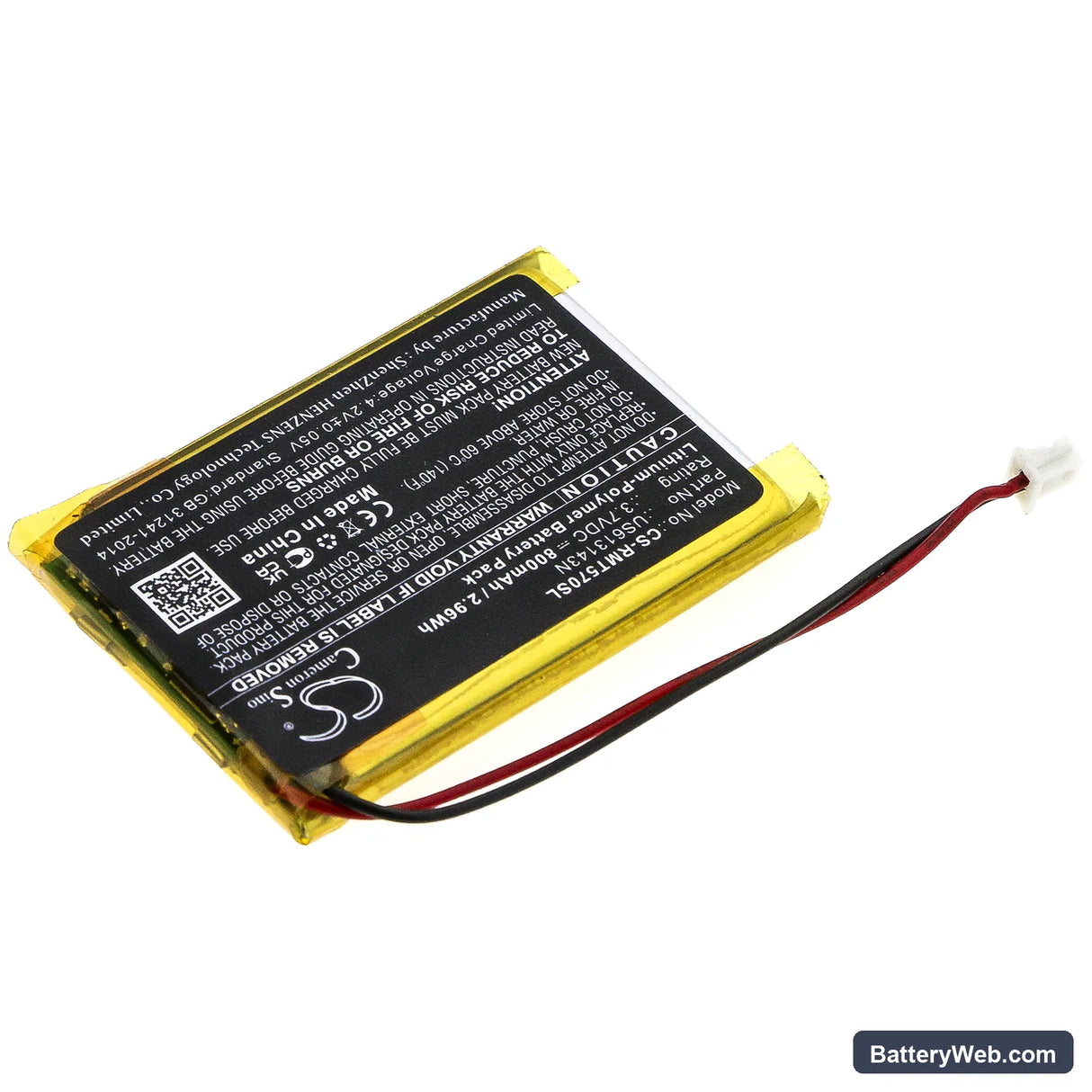 Rapoo MT750L Replacement Battery, 3.7V, 800mAh, Li-Polymer 2