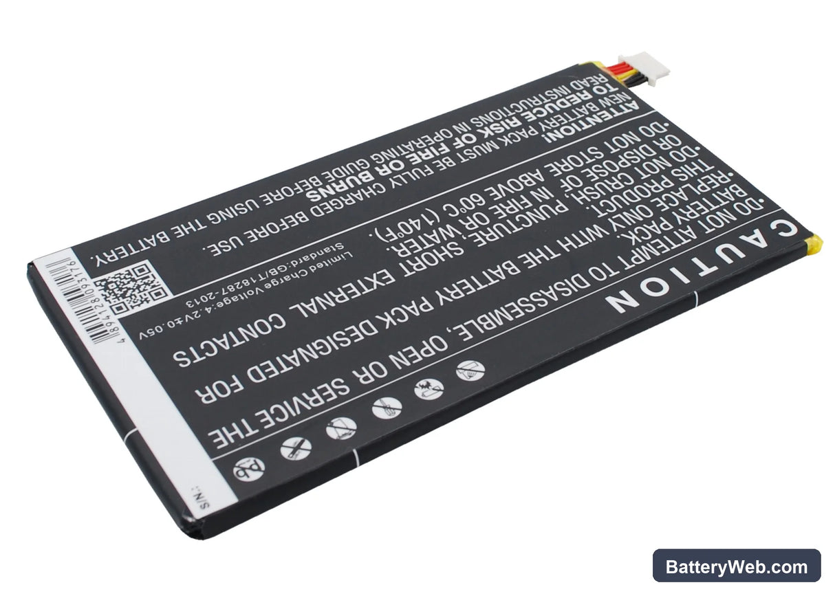 Verizon Elipsis QMV7A 7in Replacement Battery, 3.7V, 4000mAh, Li-Polymer 5