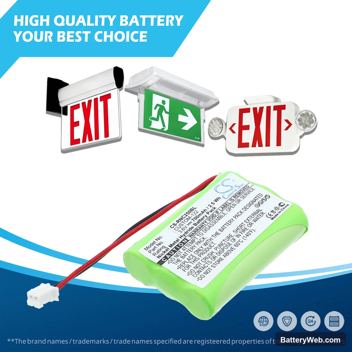 Resistacap Inc N250AAAF3WL Replacement Battery, 3.6V, 700mAh, Ni-MH 6