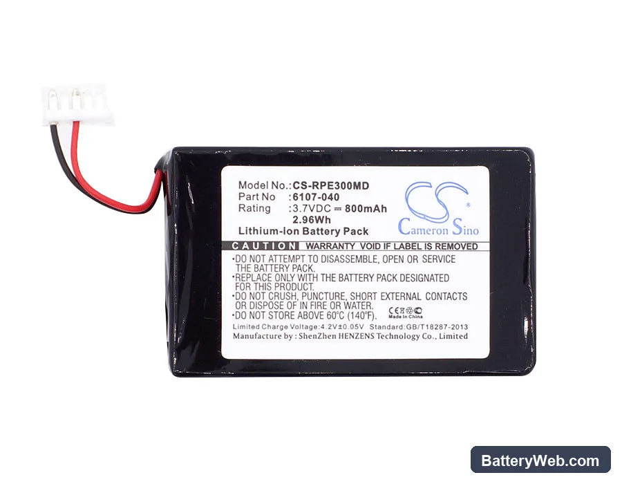 Rainin EDP3 Replacement Battery, 3.7V, 800mAh, Li-ion 3