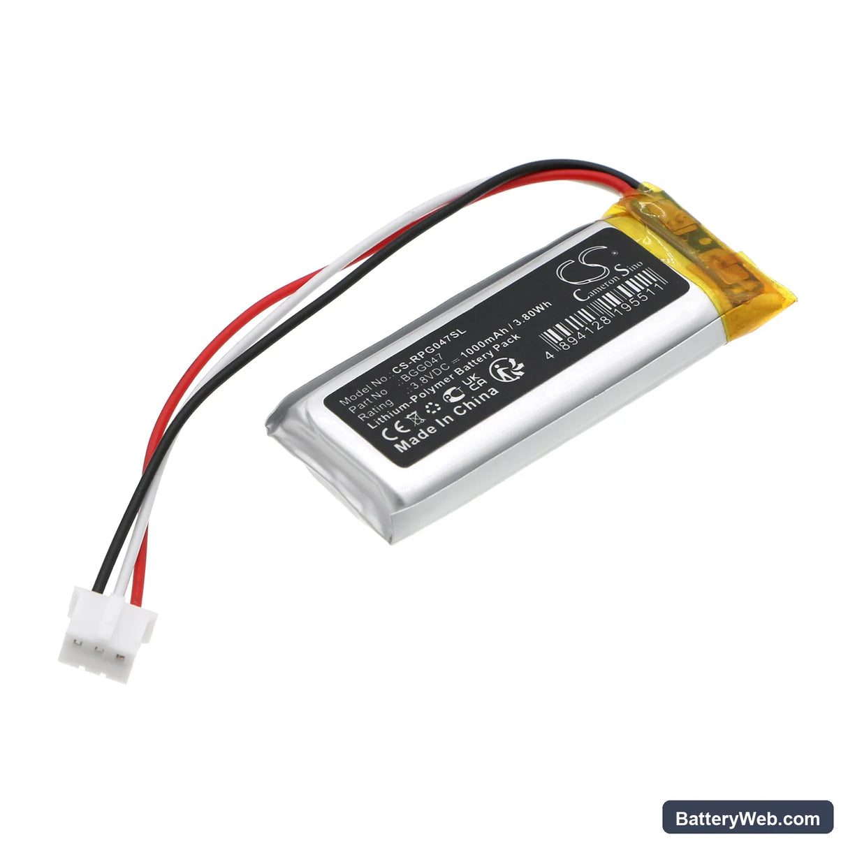 Roku Voice Remote Pro Replacement Battery, 3.8V, 1000mAh, Li-Polymer 1