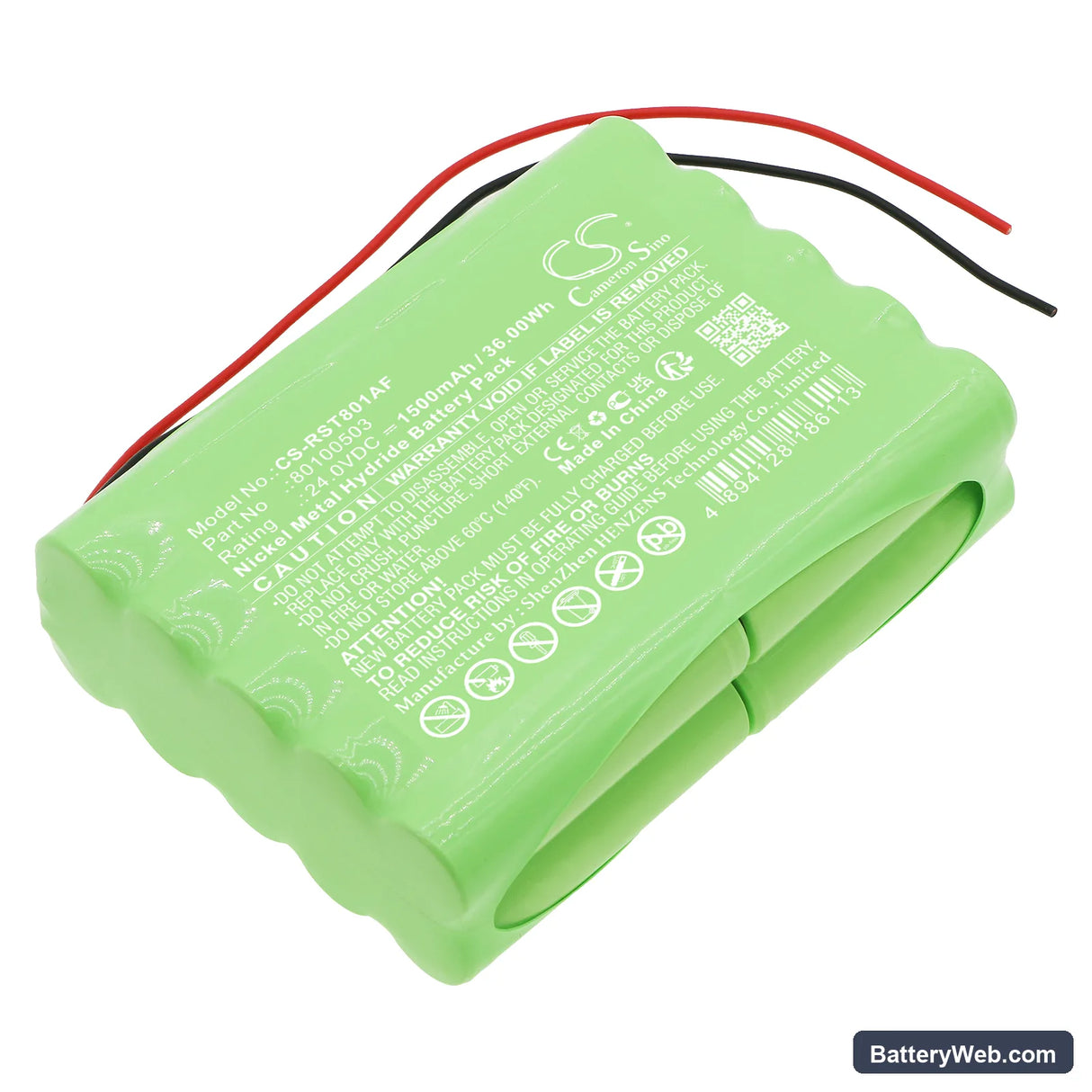 Record 80100503 Replacement Battery, 24V, 1500mAh, Ni-MH 1