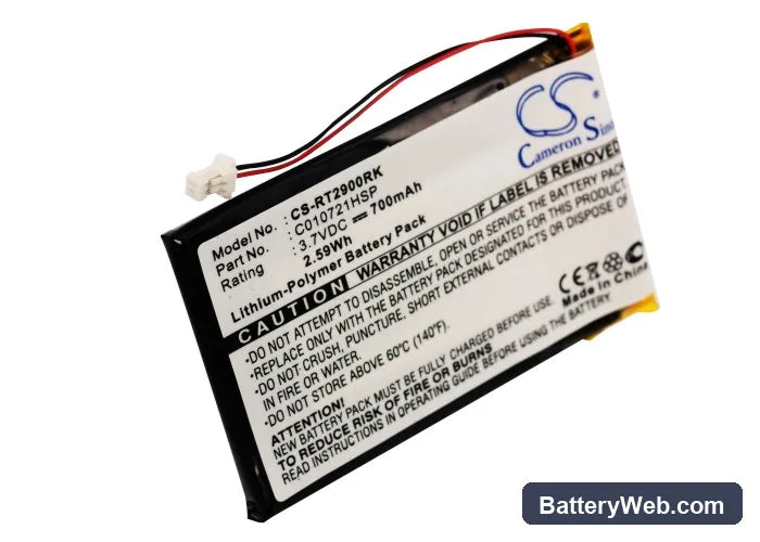 Rapoo 2900 Touch Replacement Battery, 3.7V, 700mAh, Li-Polymer 5