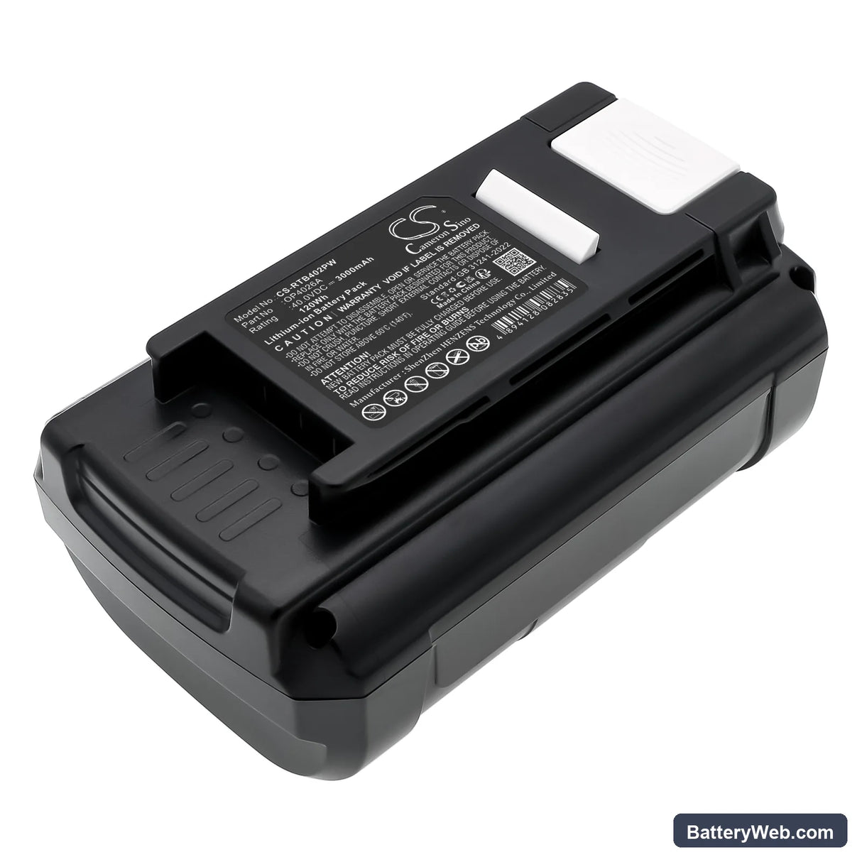Ryobi RY40210 Replacement Battery, 40V, 3000mAh, Li-ion 1