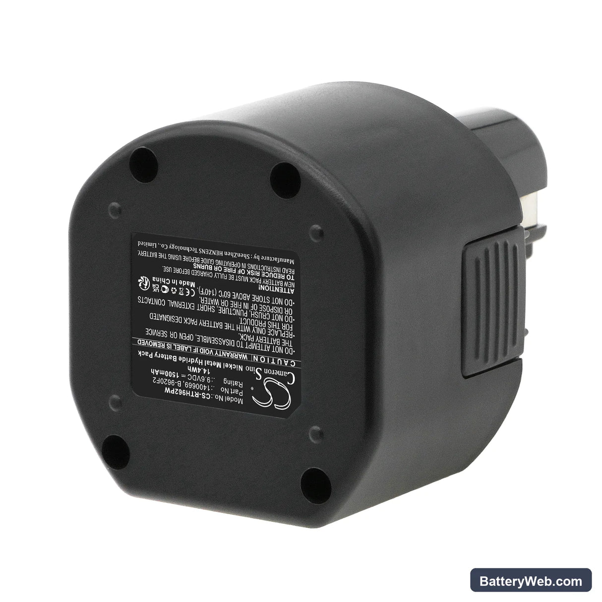 Ryobi CTH962K Replacement Battery, 9.6V, 1500mAh, Ni-MH 2