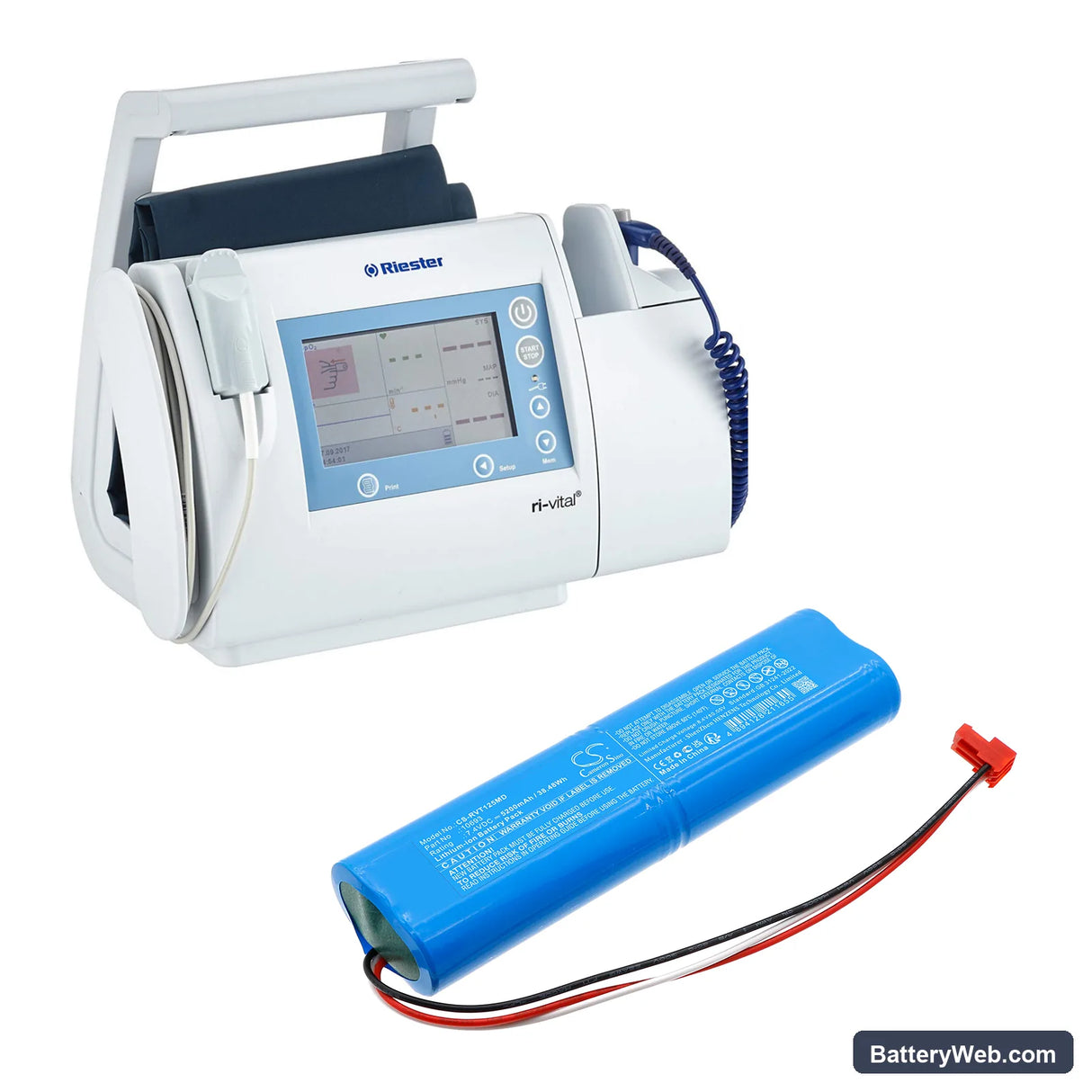 Riester 12674 Replacement Battery, 7.4V, 5200mAh, Li-ion 6