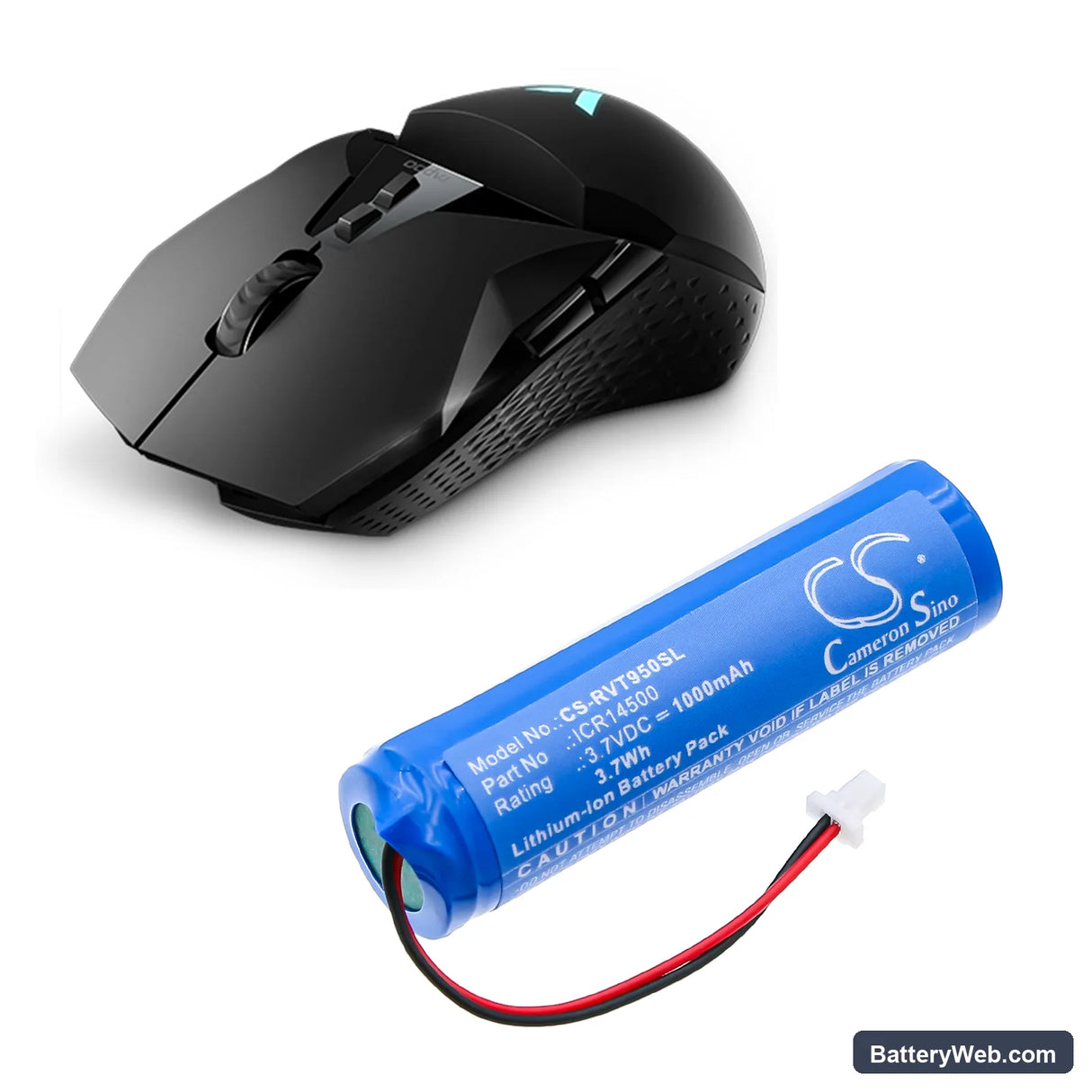 Rapoo VT950 Replacement Battery, 3.7V, 1000mAh, Li-ion 6
