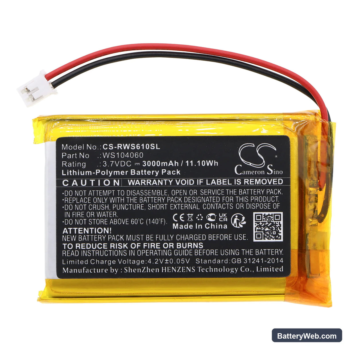 Raspberry Raspberry Pi Replacement Battery, 3.7V, 3000mAh, Li-Polymer 3