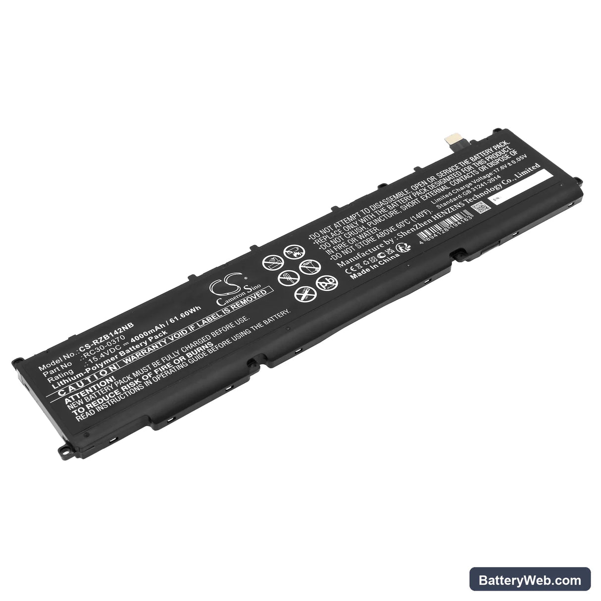 Razer Blade 14 2021 Replacement Battery, 15.4V, 4000mAh, Li-Polymer 1