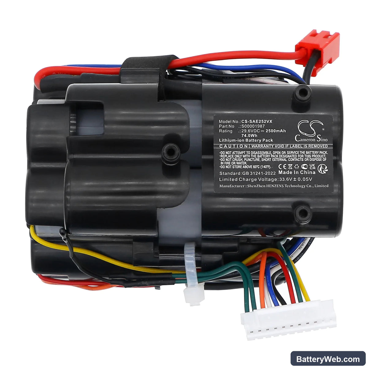 Solac AE2529 Replacement Battery, 29.6V, 2500mAh, Li-ion 5