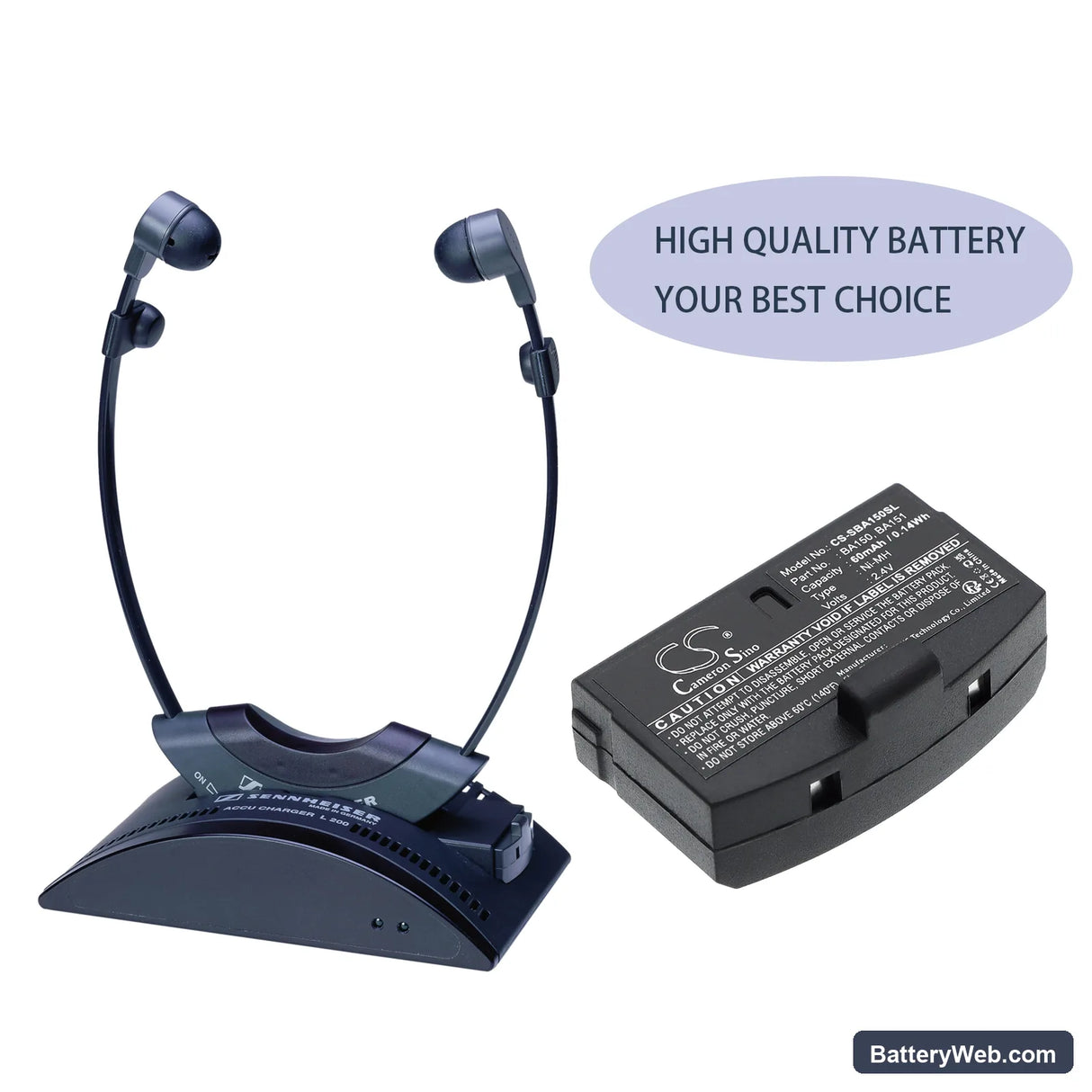 Williams Sound WIRRX16 Replacement Battery, 2.4V, 60mAh, Ni-MH 6