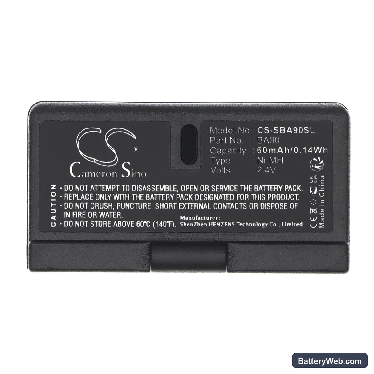 Sennheiser RI100-A/RI100-J Replacement Battery, 2.4V, 60mAh, Ni-MH 5