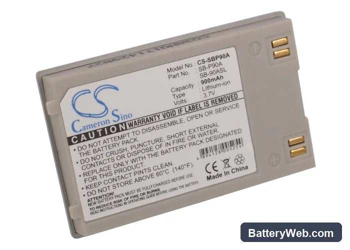 Samsung VM-M102 Replacement Battery, 3.7V, 1200mAh, Li-ion 5