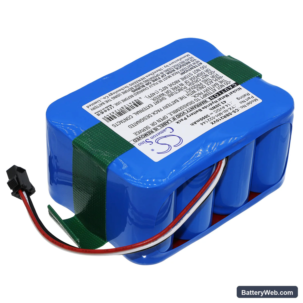 BobSweep bObi Classic Replacement Battery, 14.4V, 3000mAh, Ni-MH 2