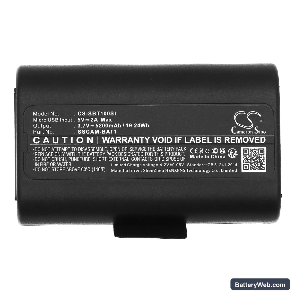 SimpliSafe CMOB1 Replacement Battery, 3.7V, 5200mAh, Li-ion 5