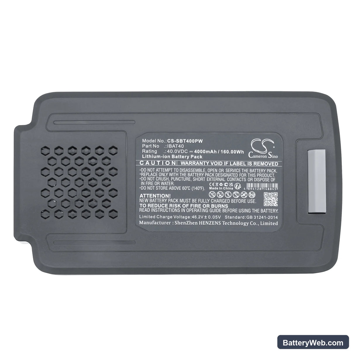 Snow Joe iON18SB Replacement Battery, 40V, 4000mAh, Li-ion 5