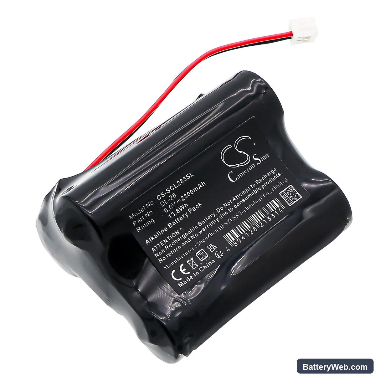 Saflok A28310 Replacement Battery, 6V, 2300mAh, Alkaline 1