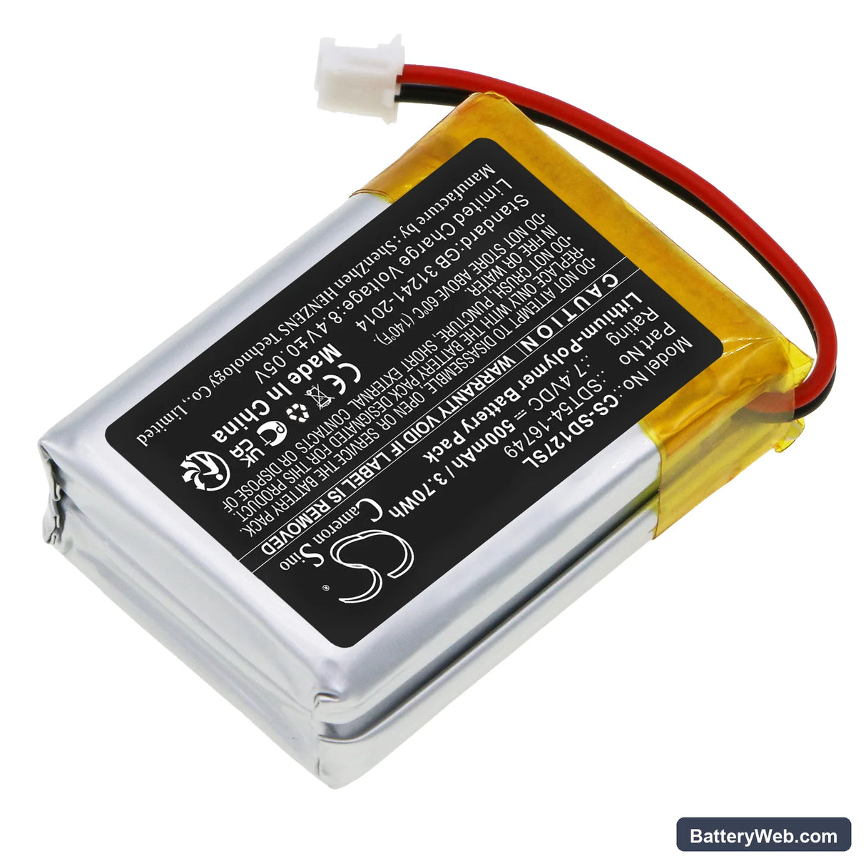 SportDog SportTrainer SD-1275 Black Edition Collar Replacement Battery, 7.4V, 500mAh, Li-Polymer 2