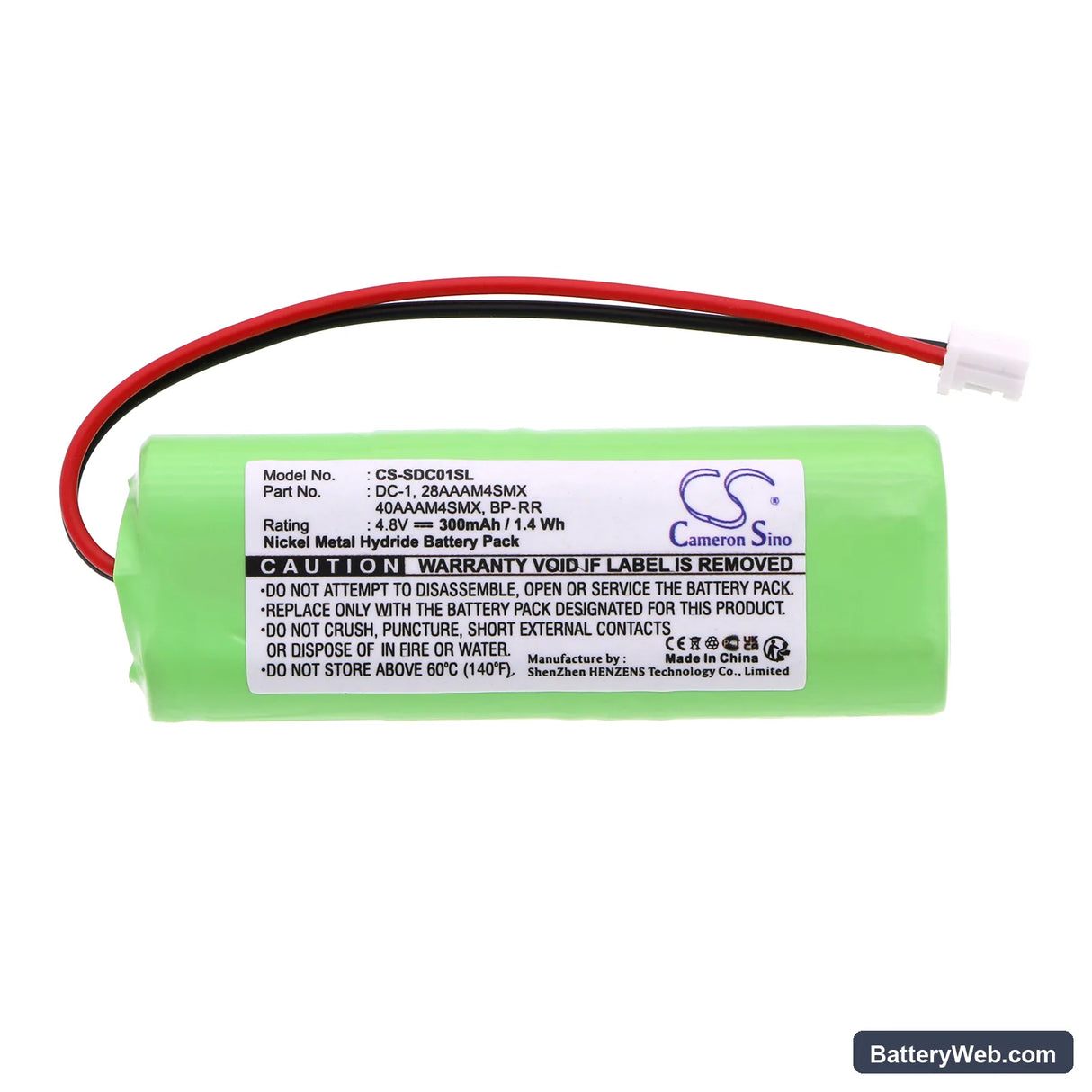 Dogtra 1100NC receiver Replacement Battery, 4.8V, 300mAh, Ni-MH 3