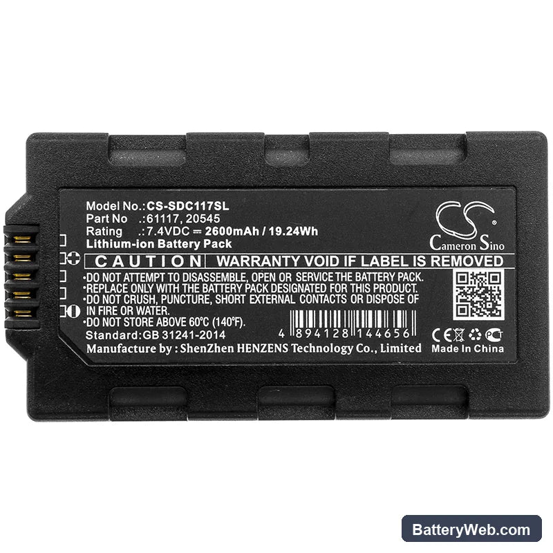 Sokkia Juniper Mesa Field Replacement Battery, 7.4V, 2600mAh, Li-ion 3