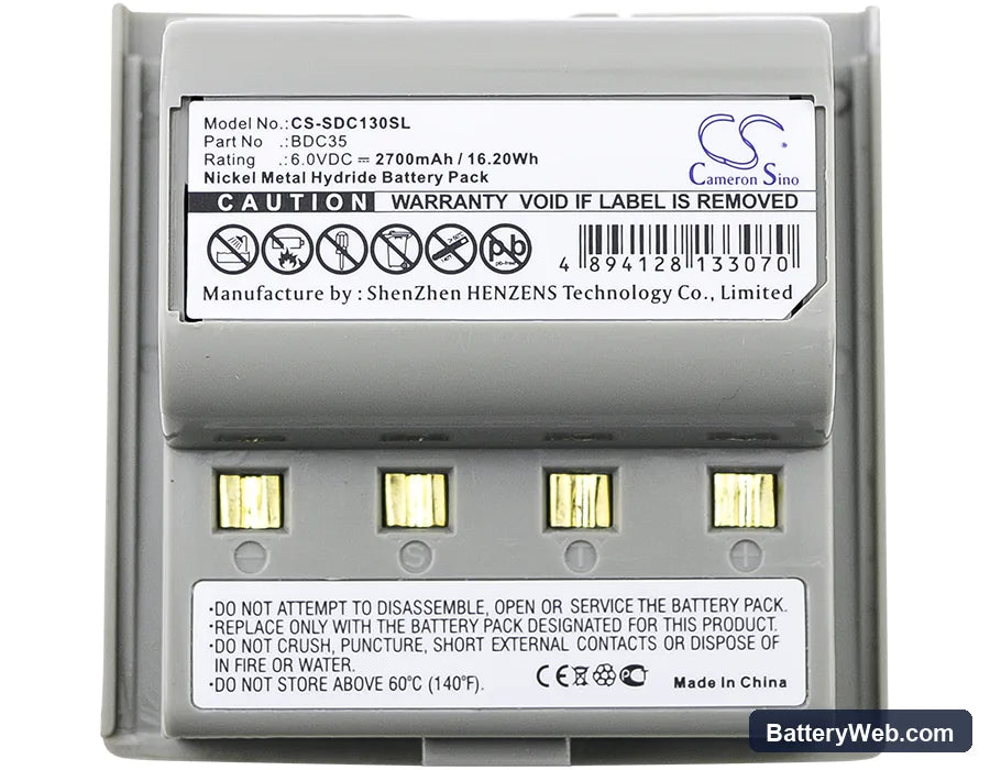 Sokkia SET030R Replacement Battery, 6V, 2700mAh, Ni-MH 3