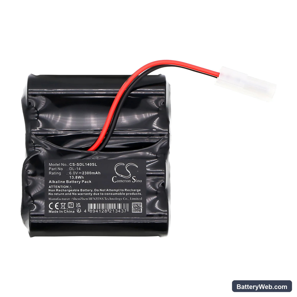 DoorLock DL-14 Replacement Battery, 6V, 2300mAh, Alkaline 3