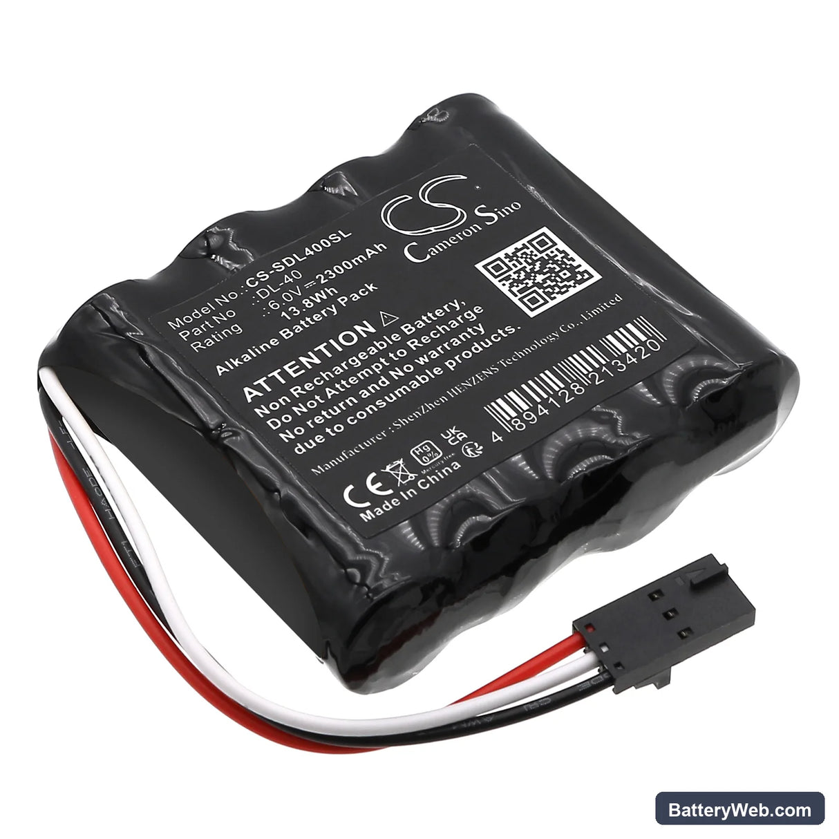 Stanley Security Systems 1003 Replacement Battery, 6V, 2300mAh, Alkaline 1