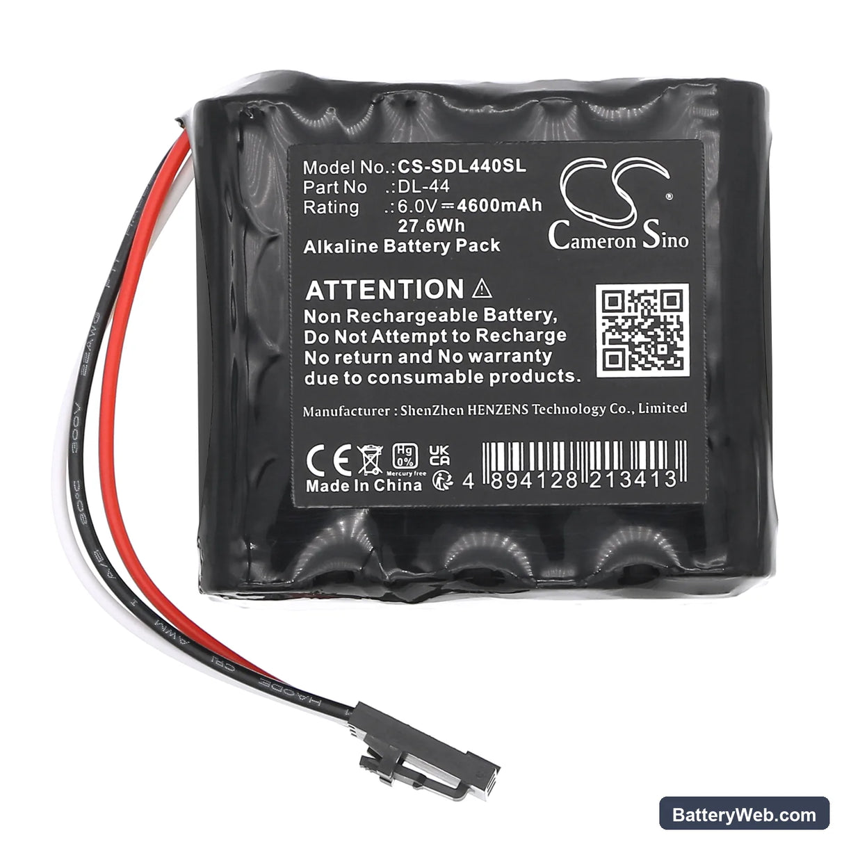 Stanley Security Systems 12345 Replacement Battery, 6V, 4600mAh, Alkaline 3