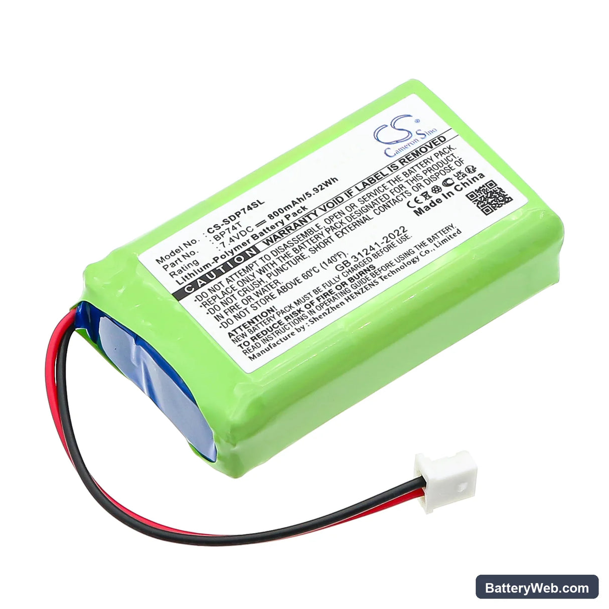 Dogtra Transmitter 2500T Replacement Battery, 7.4V, 800mAh, Li-Polymer 1