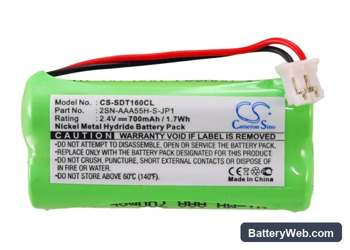 Sagem D16T Replacement Battery, 2.4V, 700mAh, Ni-MH 5