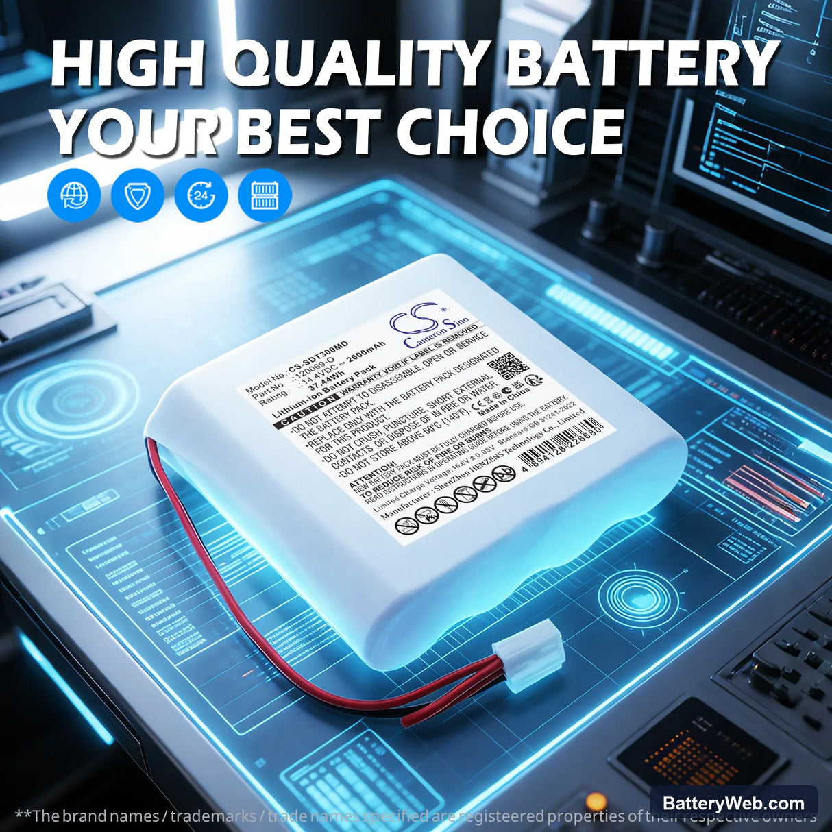 Spengler DTS 3000 Replacement Battery, 14.4V, 2600mAh, Li-ion 7