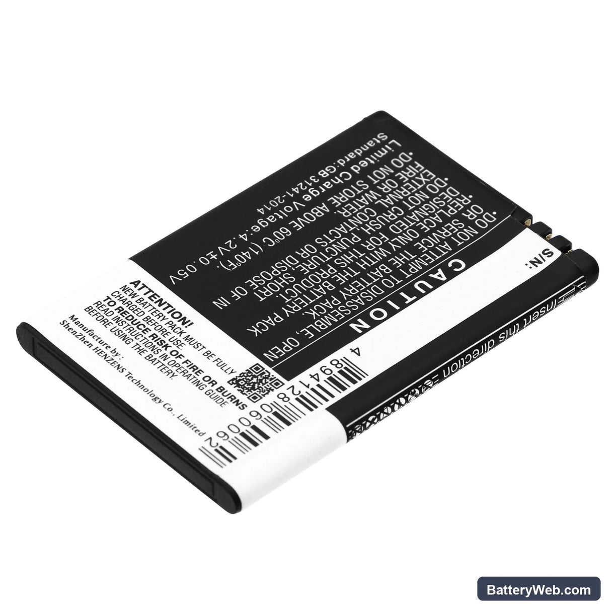 Zoomax Snow Replacement Battery, 3.7V, 1700mAh, Li-ion 4