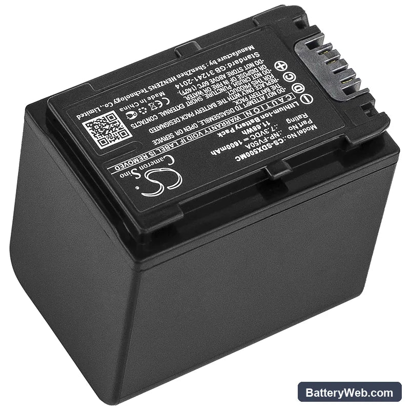 Sony FDR-AX40 Replacement Battery, 7.3V, 1600mAh, Li-ion 2