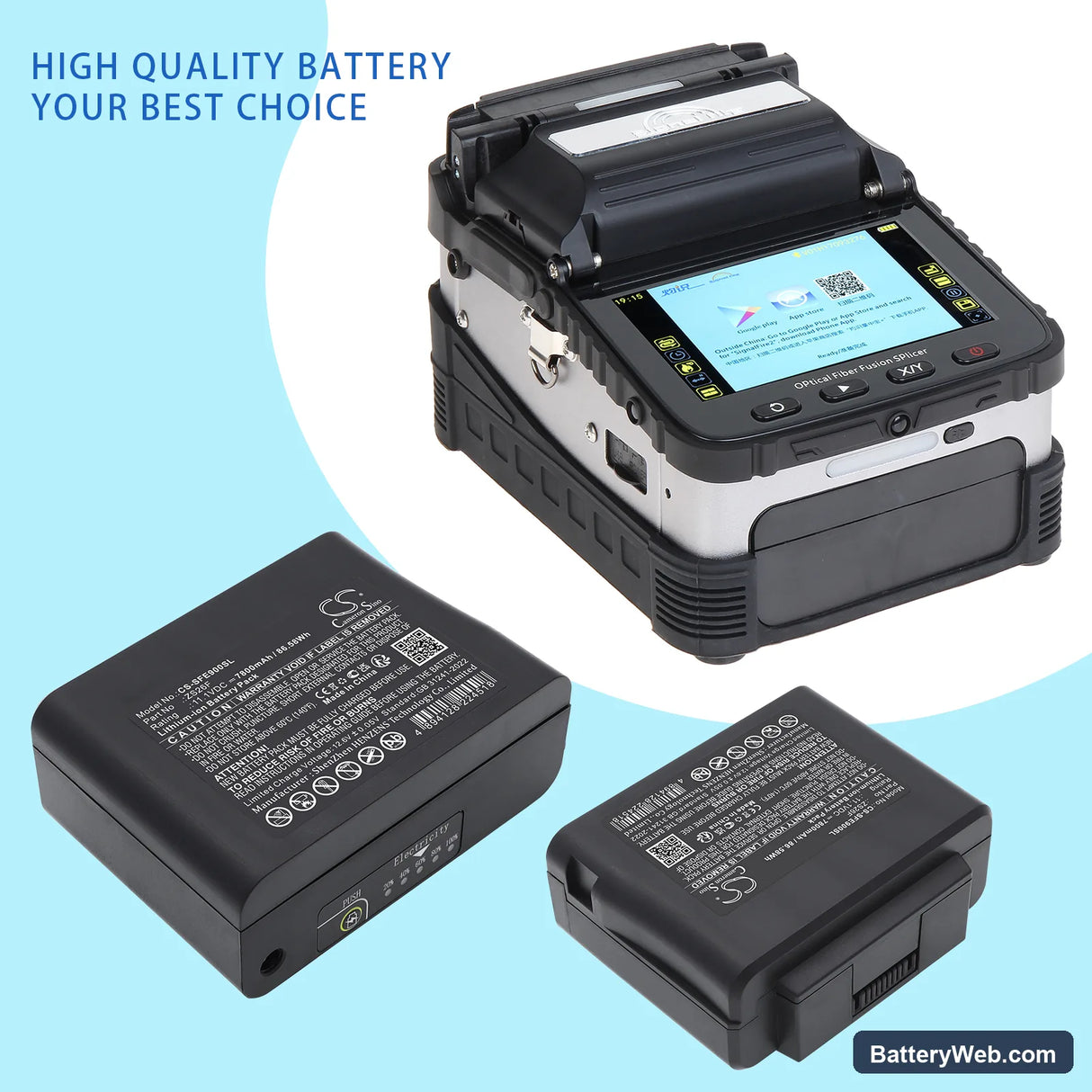 Signalfire AI-7 Optical Fiber Fusion Splicer Replacement Battery, 11.1V, 7800mAh, Li-ion 7