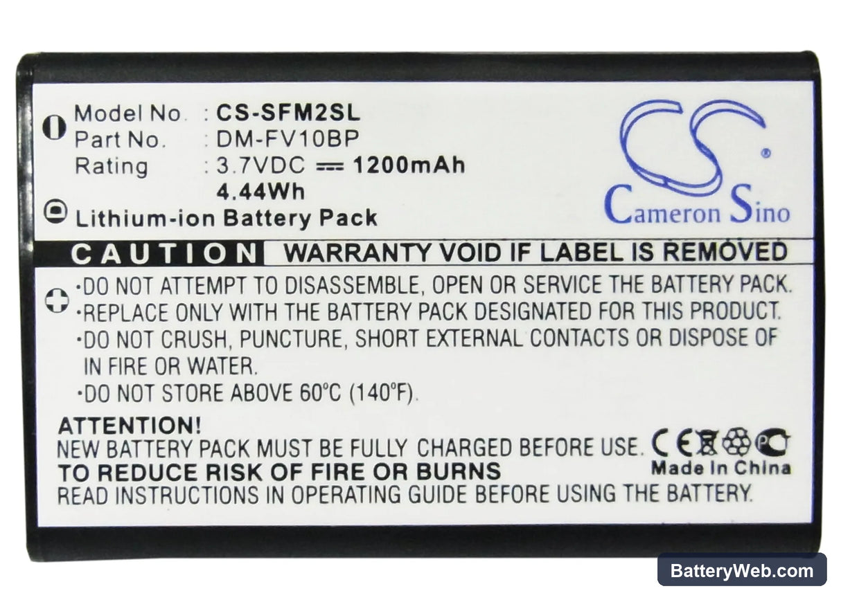 JNC Multimedia SSF-M2 Replacement Battery, 3.7V, 1200mAh, Li-ion 5