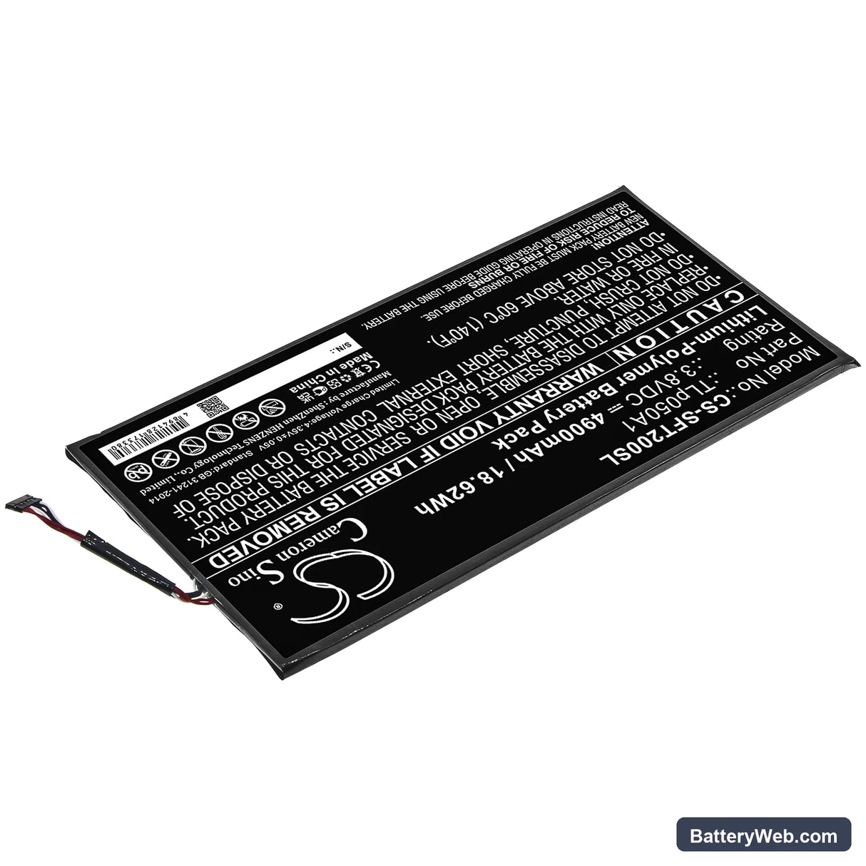 IDEMIA MorphoTablet 2 Replacement Battery, 3.8V, 4900mAh, Li-Polymer 2
