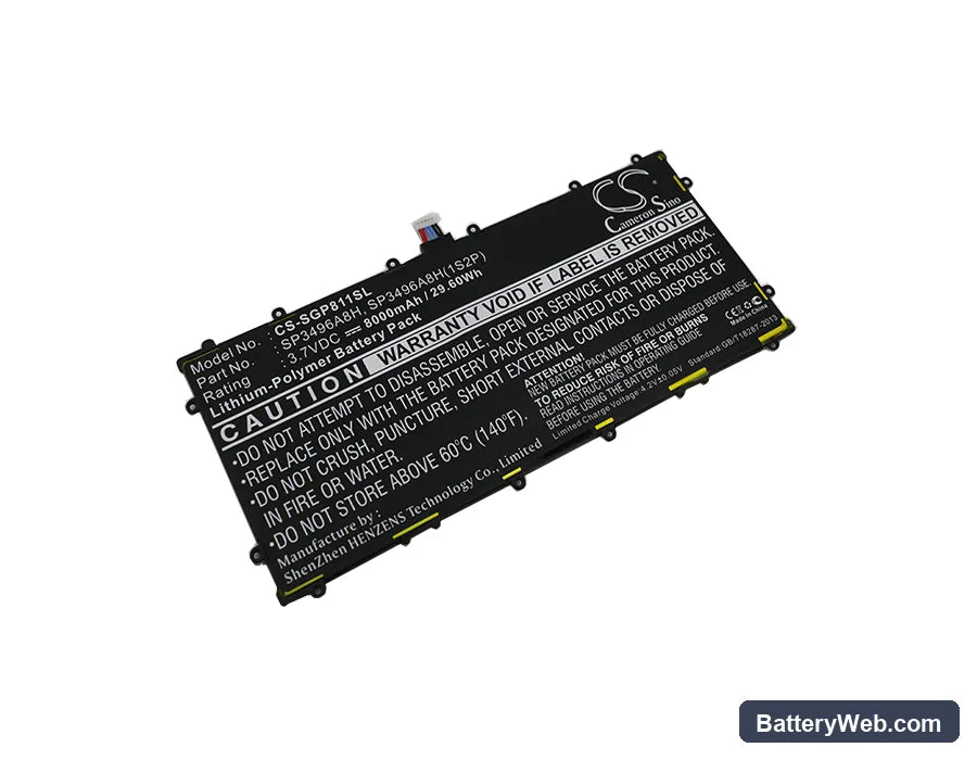 Samsung GT-P8110 Replacement Battery, 3.7V, 8000mAh, Li-Polymer 1
