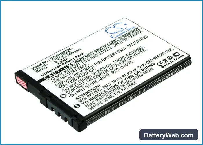 Sharp SH001 Replacement Battery, 3.7V, 750mAh, Li-ion 1