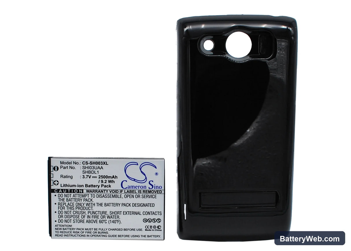 Sharp Galapagos 003SH Replacement Battery, 3.7V, 2500mAh, Li-ion 5